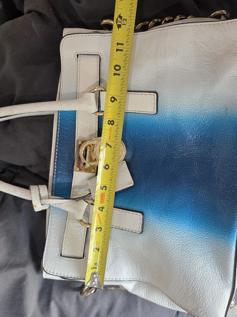 Michael Kors White & Blue Leather Shoulder Bag